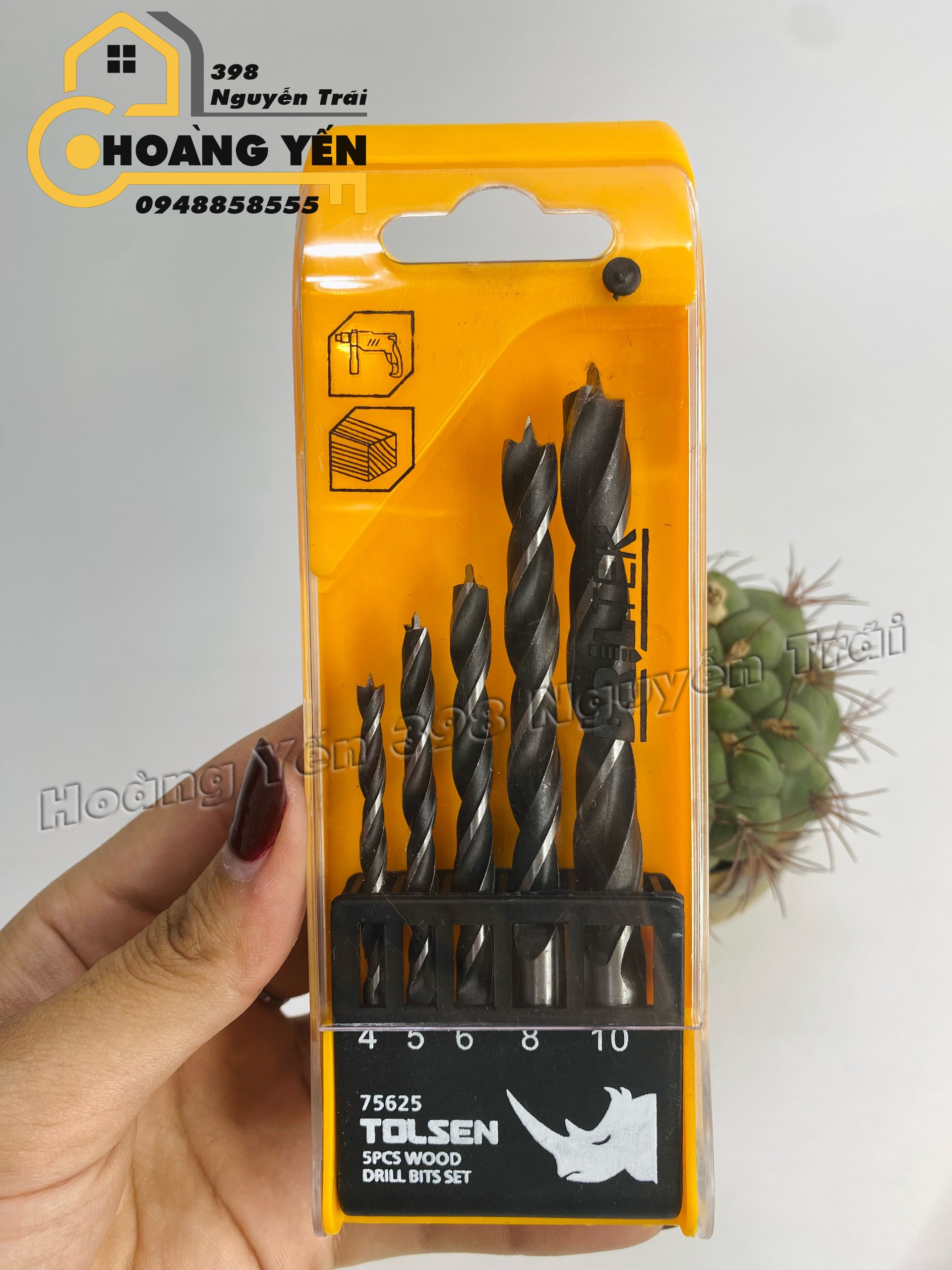 Bộ 5 Cây Khoan Gỗ Tolsen 75625 - Đen