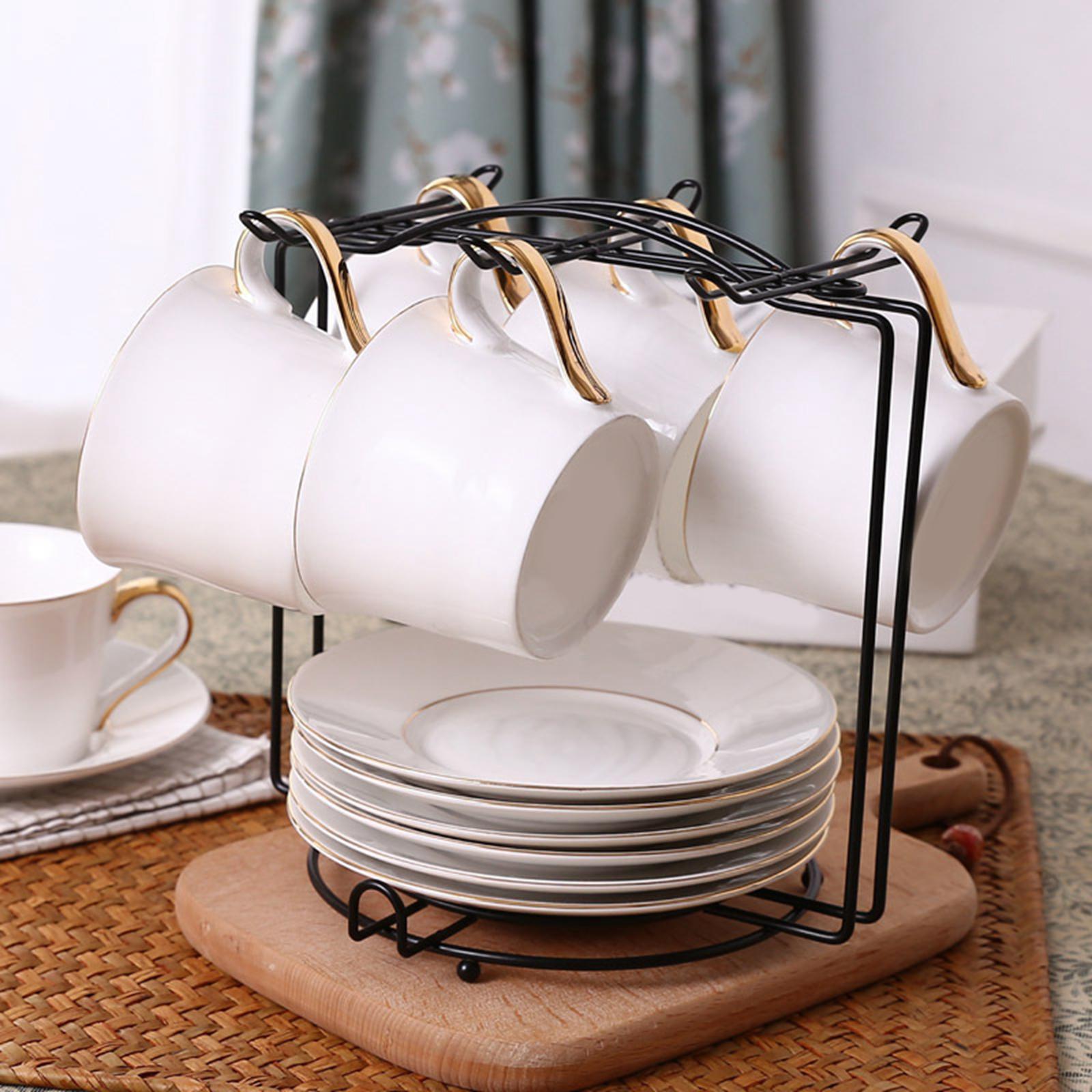 Mug Rack Cup Drying Rack Metal 6 Cup Holder Stand Drying Organizer