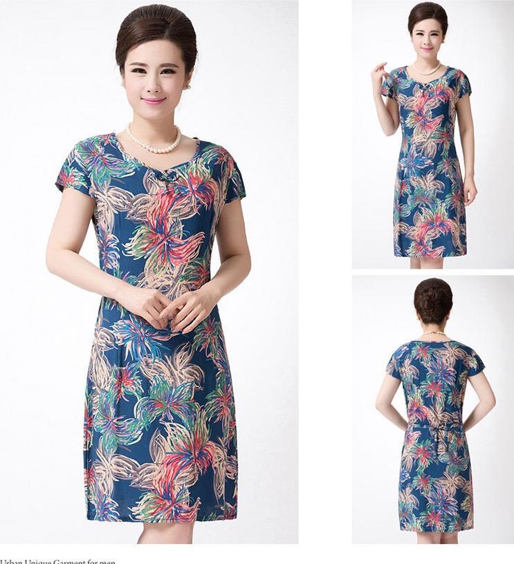 Đầm trung niên họa tiết 123