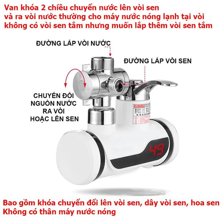 Bộ vòi sen và khóa lên vòi sen cho máy nước nóng mini muốn lắp thêm vòi sen