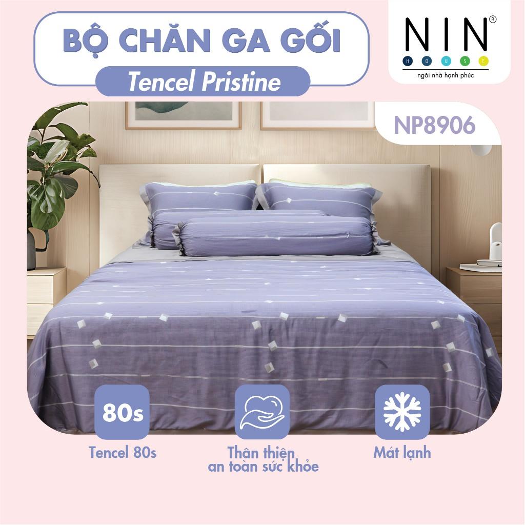 [LỤA TENCEL SIÊU MÁT LẠNH] Bộ 6 món chăn ga gối Tencel Pristine NP8906 KÈM MỀN nhiều size 100% tencel 80s chính hãng 1m6x2m, 1m8x2m, 2mx2m2