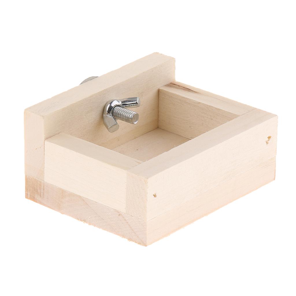 Pet Hamster, Chinchilla, Guinea Pig, Parrot Feeding Wood Bowl Square