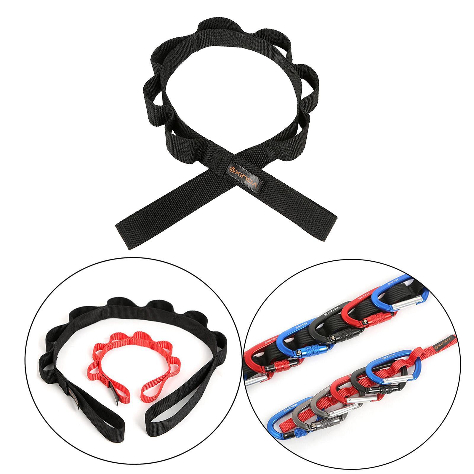 2X Outdoor Climbing Daisy Chain Rope Strap Rappelling Downhill Black