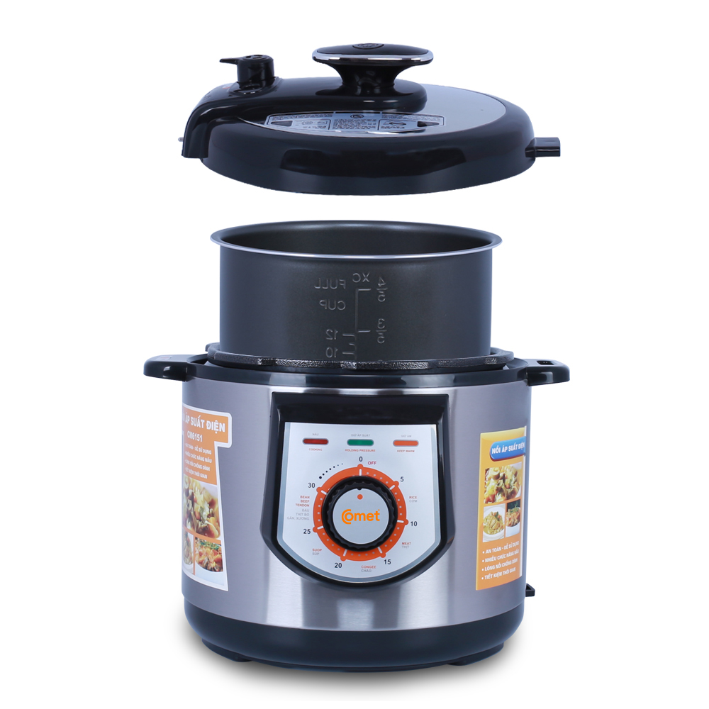 Nồi áp suất điện Comet CM6151 dung tích 6 lít – đa chức năng, chống dính, an toàn, hàng chính hãng
