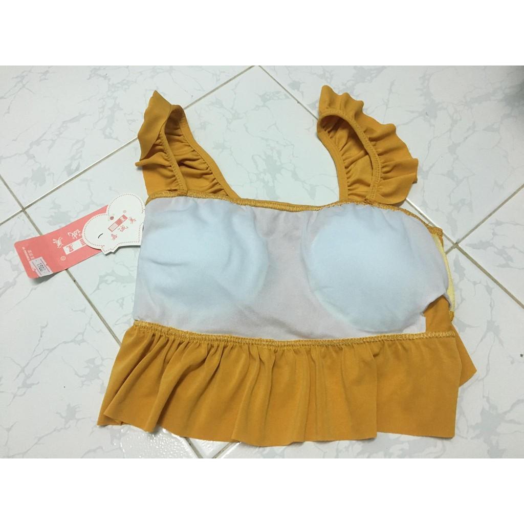 Đồ bơi nữ Bikini 2 mảnh quần chấm áo 2 dây trơn Đồ bơi nữ hai mảnh QC003