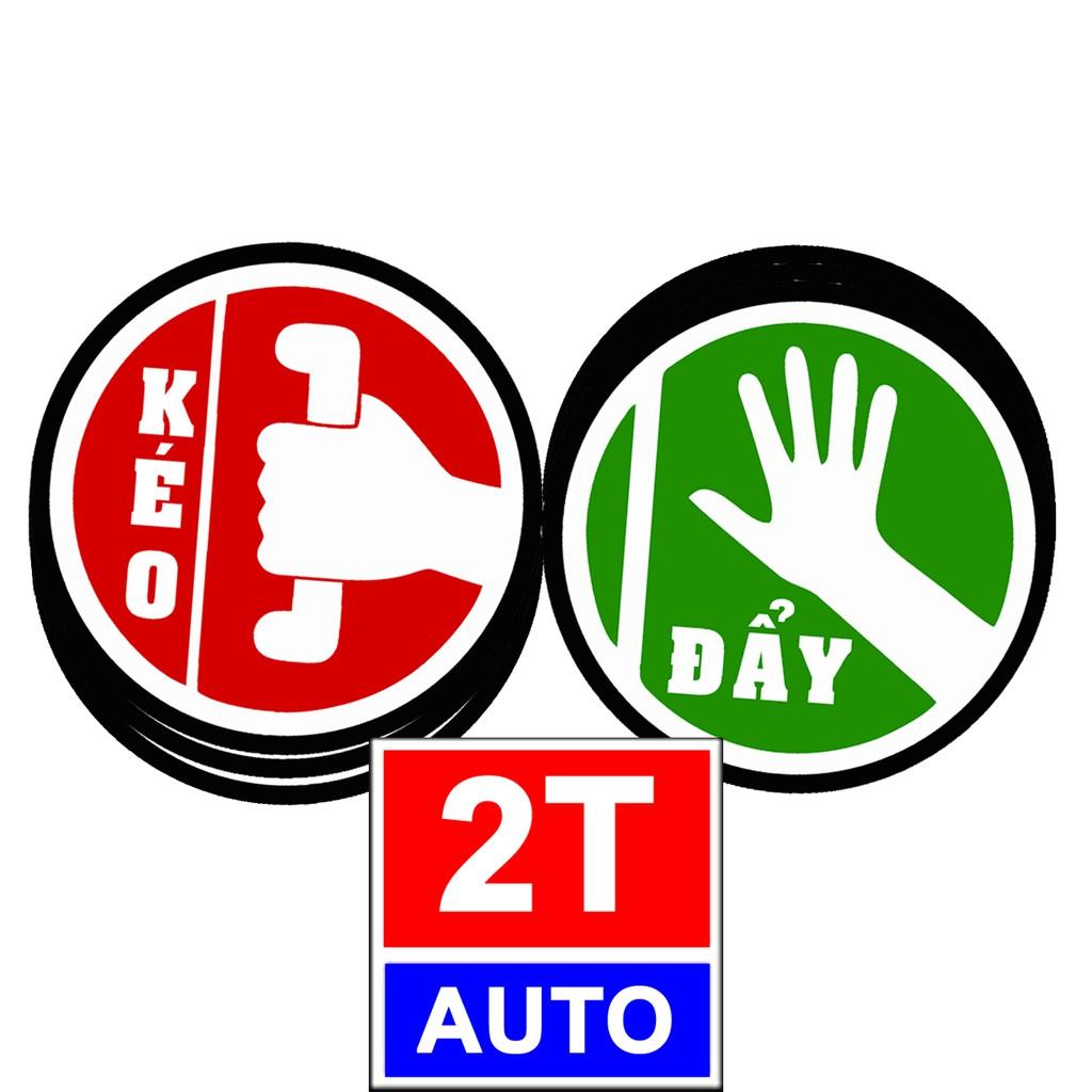 BỘ 2 LOGO STICKER TEM ĐẨY VÀO- KÉO RA DÁN CỬA, PUSH PULL GẮN CỬA, BIỂN KÉO ĐẨY