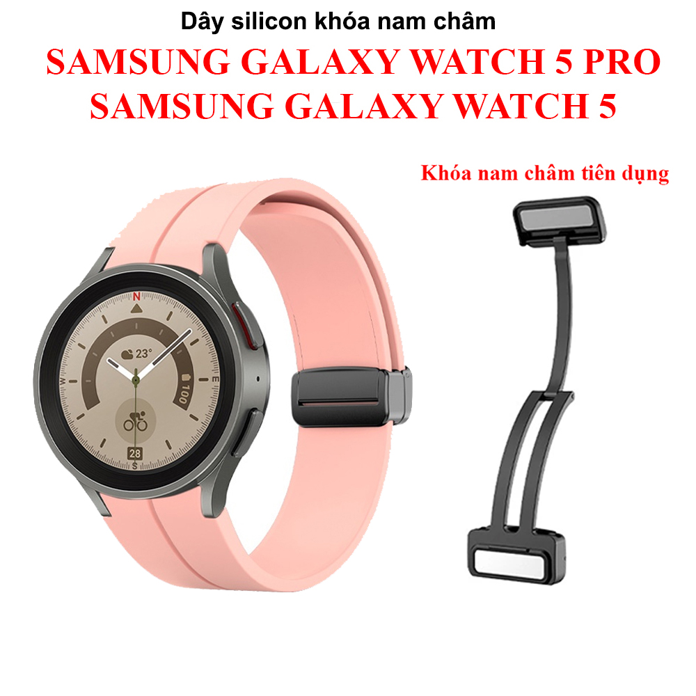 [Galaxy Watch 5,Watch 4] Dây đeo silicon khóa nam châm Galaxy Watch 5, Watch 5 Pro, Galaxy Watch 4