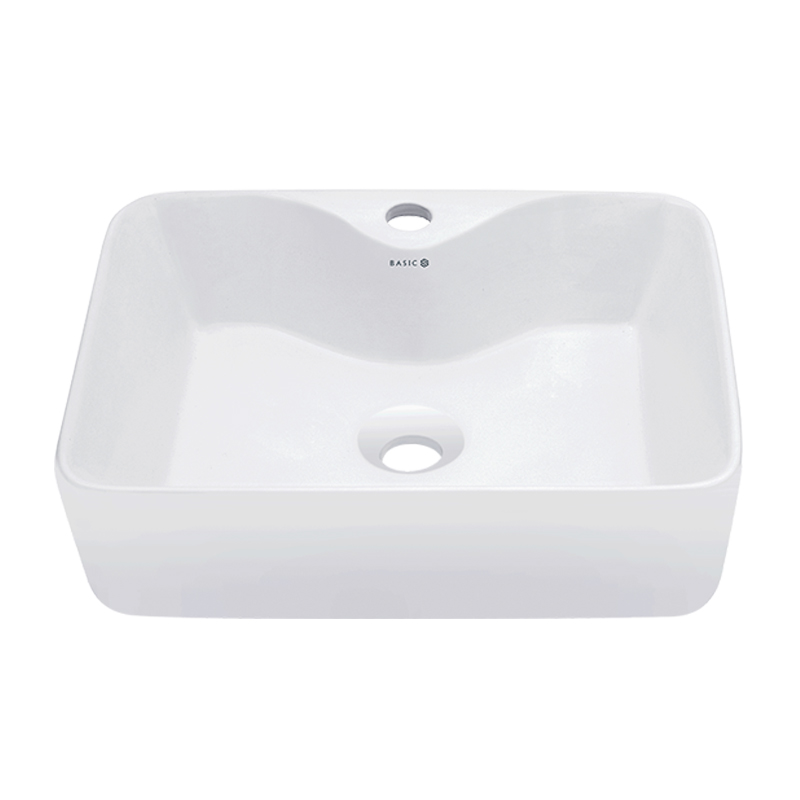 Chậu lavabo rửa mặt đặt trên bàn BS-203 sản phẩm chỉ gồm phần sứ (vòi gắn trên thành lavabo)