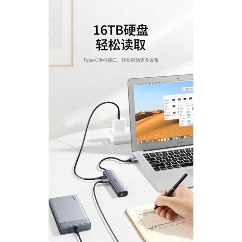 Ugreen UG20915CM475TK hub chia từ 1 cổng usb ra 3 cổng 3.0 + Rj45 1000Mbps gigabíts Ethernet - HÀNG CHÍNH HÃNG