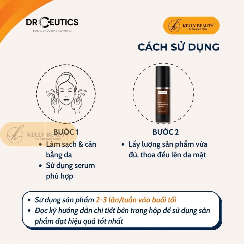 Kem Chống Lão Hóa DrCeutics Retinol + Niacinamide + Tế Bào Gốc Từ Táo | Kelly Beauty