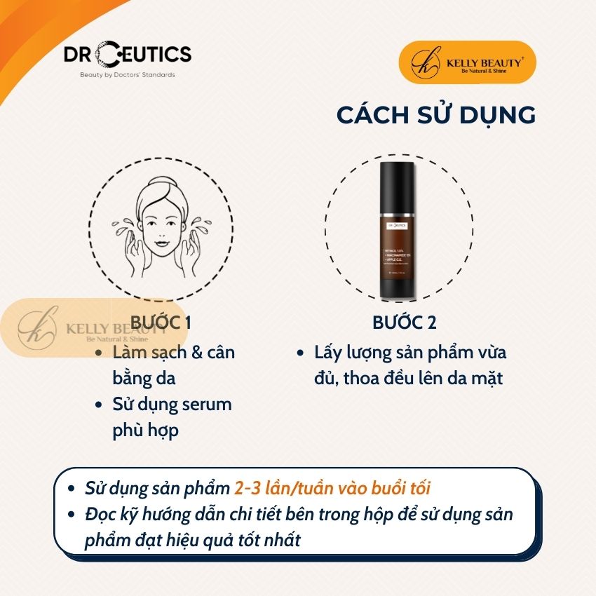 Kem Chống Lão Hóa DrCeutics Retinol + Niacinamide + Tế Bào Gốc Từ Táo - Mờ Nếp Nhăn; Sáng Da, Mờ Thâm Nám - Kelly Beauty