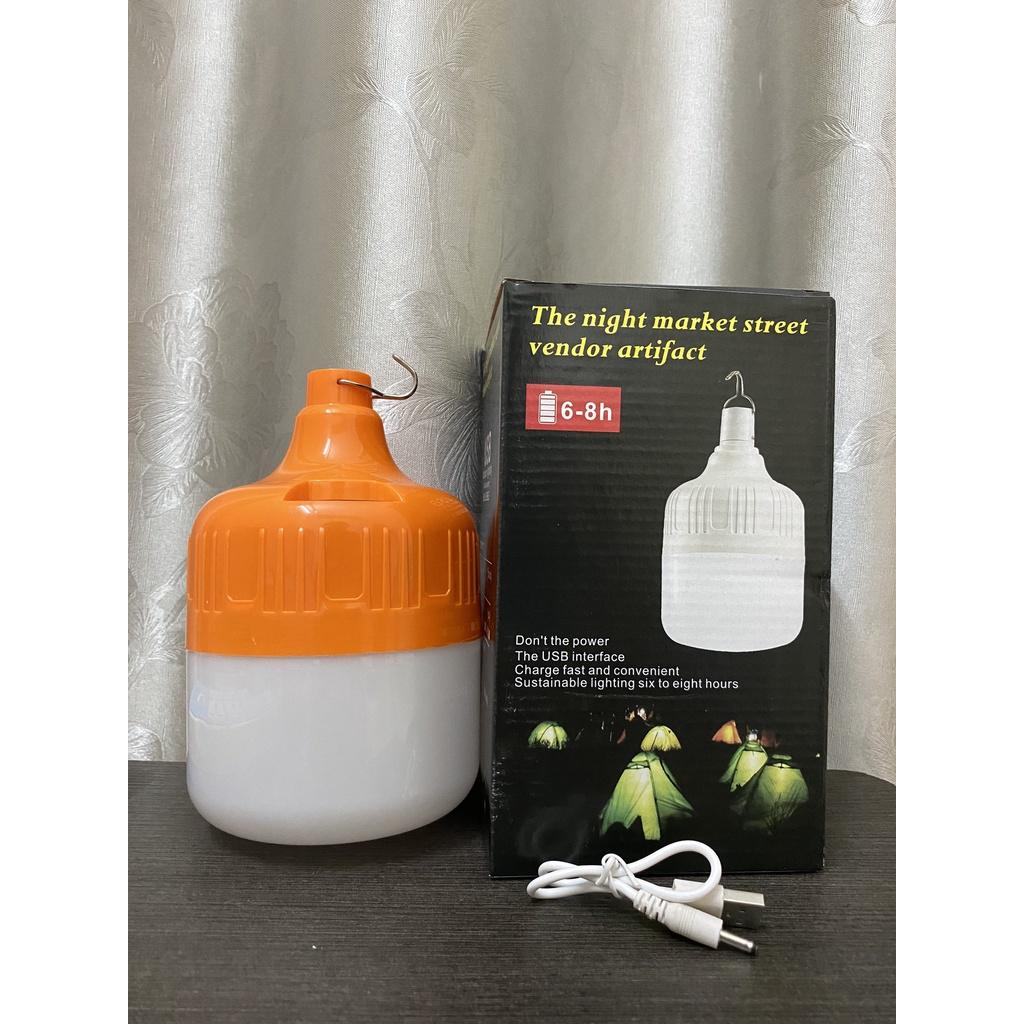 Đèn tích điện 300W cổng sạc USB, có móc treo