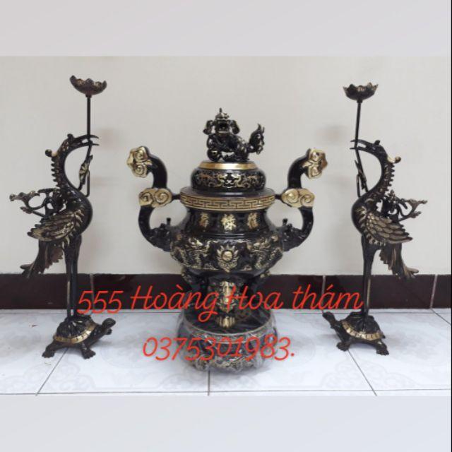 Bộ đỉnh đồng tam sự cao 50cm.