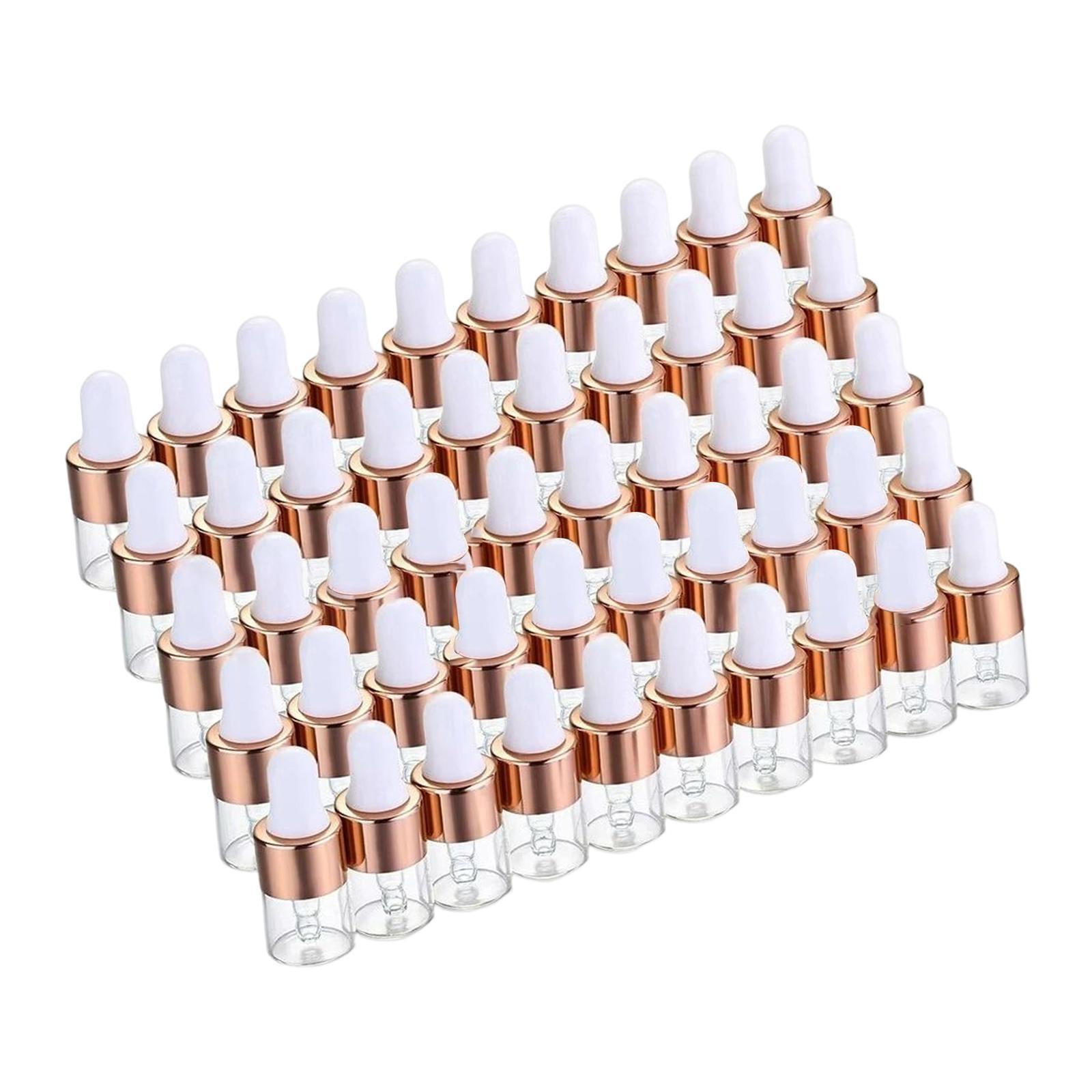 50x Portable Essential Oil Bottle Mini Dropper Bottles for Liquid Travel