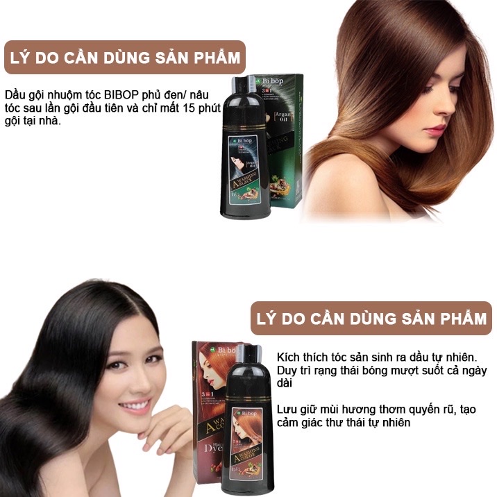 Dầu Gội Phủ Bạc Cho Nam Nữ Chai 500ml – An Toàn, Không Hại Tóc