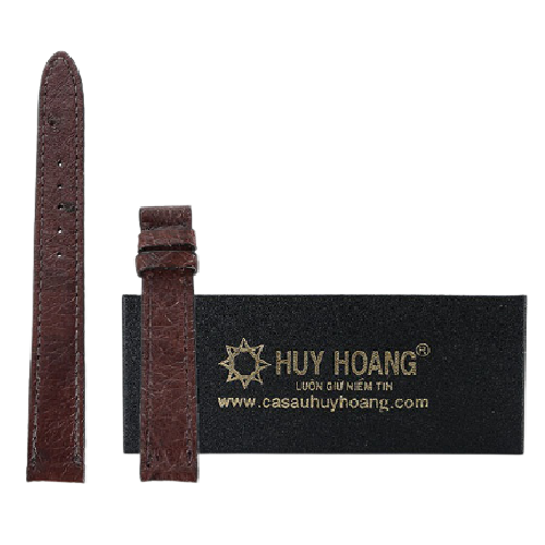 HJ8453-55-56-58 Dây đồng hồ Huy Hoàng da đà điểu da bụng size 12, 14 nhiều màu