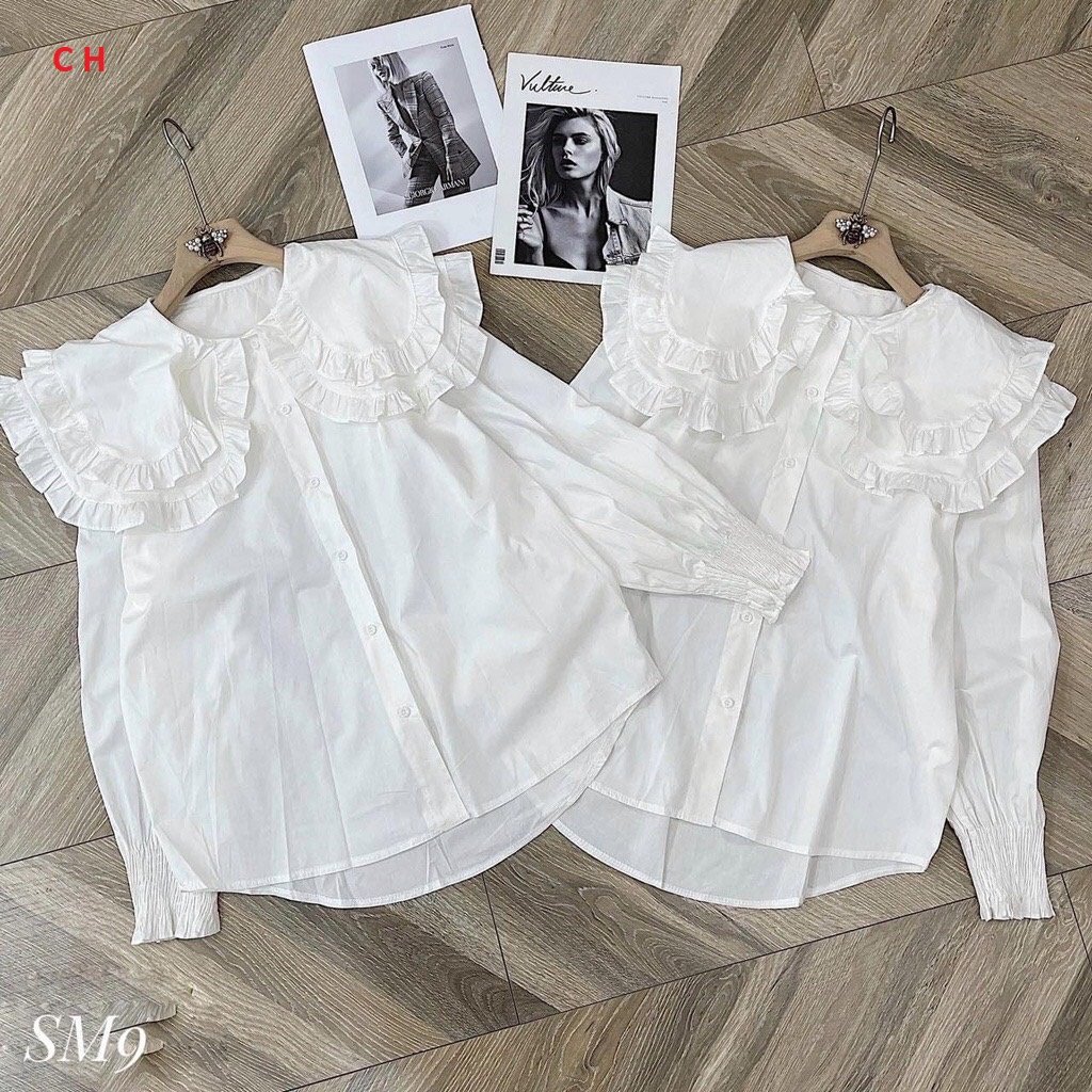 Áo sơ mi nữ cổ bẻ dáng suống ulzzang hàn quốc siêu xinh