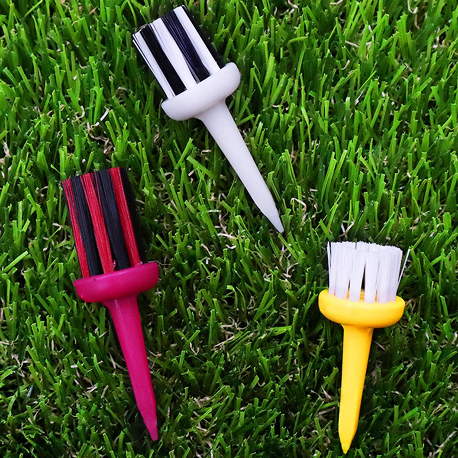 3Pcs Golf Tee Brush Type Set Plastic for Low Resistance Golf Accessory