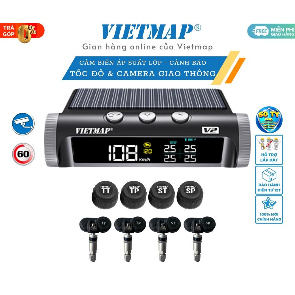 VIETMAP V2 - Cảm biến áp suất lốp tích hợp Cảnh báo tốc độ & Camera Giao thông - Hàng chính hãng