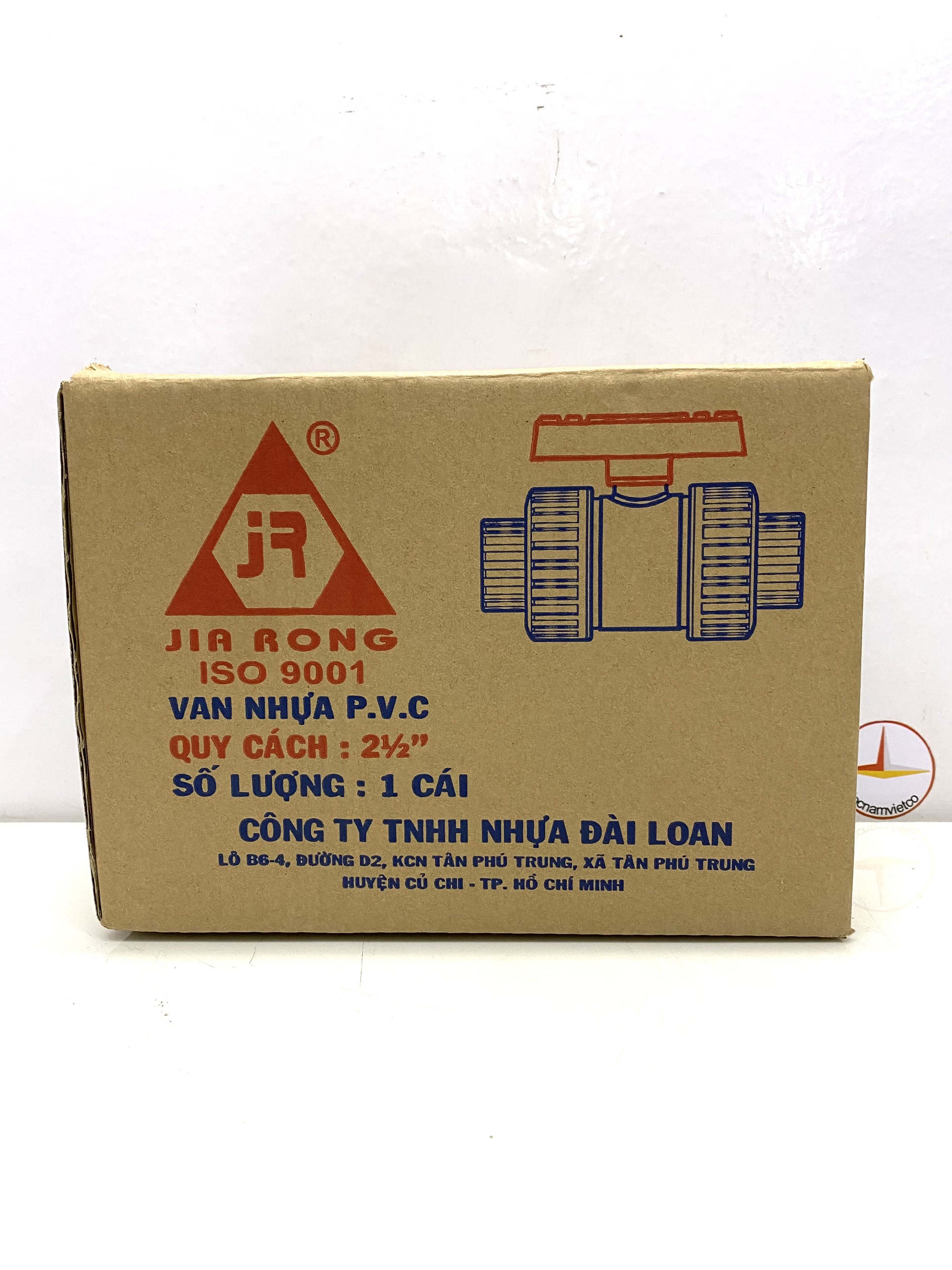 Van hai (2) đầu rắc co 75 nhựa PVC Jiarong _ UB025