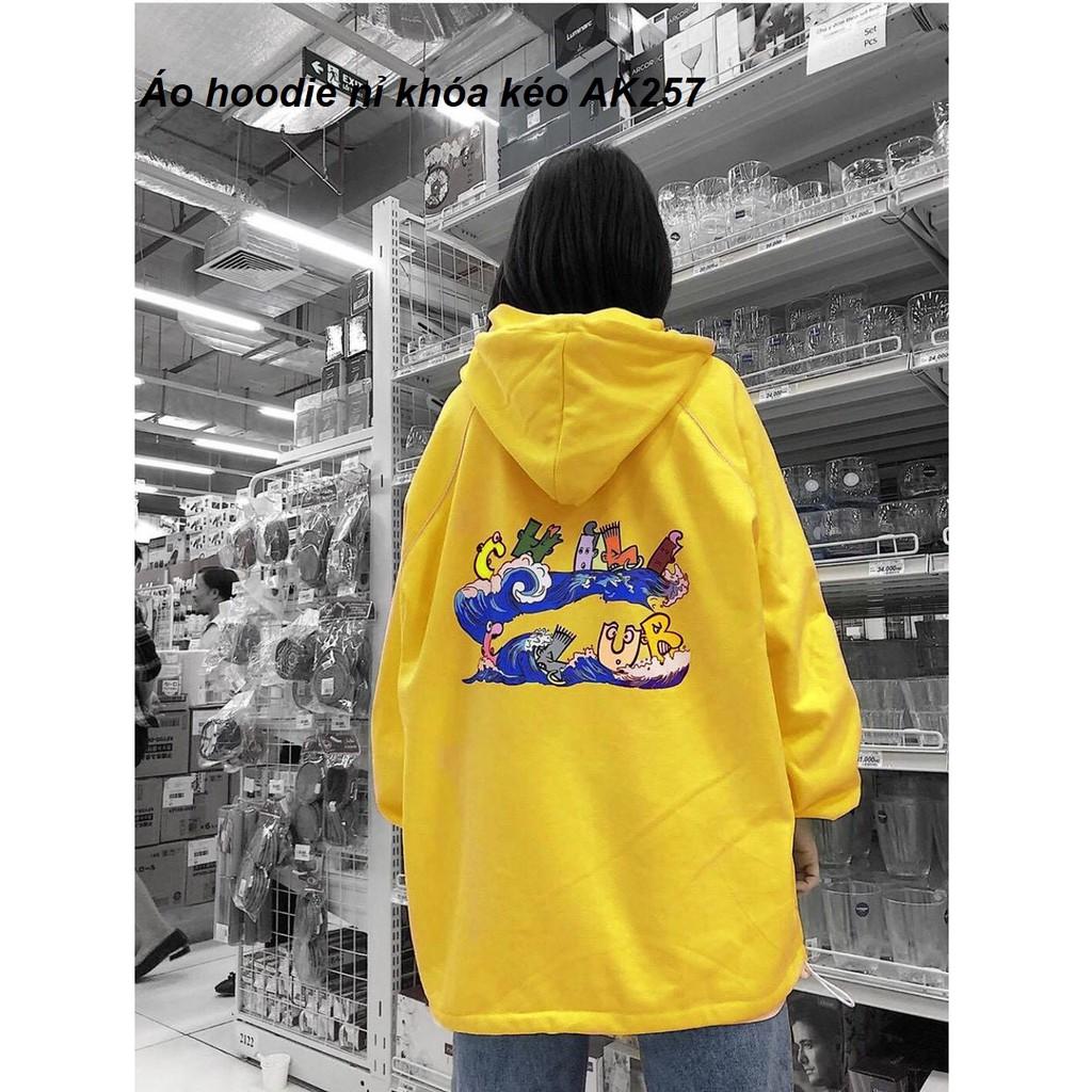 Áo Hoodie nỉ bông Nam & Nữ khóa kéo AK257
