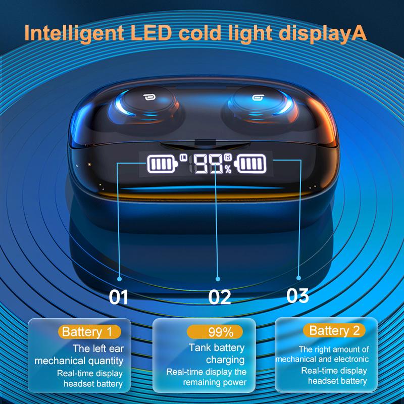 M-U8 Tai Nghe Bluetooth TWS5.0 Hai Tai Màn Hình Hiển Thị Kỹ Thuật Số 3 Thực Sự Không Dây Âm Thanh Stereo Trung Thực Tai Nghe In-Tai Tai Nghe Nhét Tai WithCharging Hộp