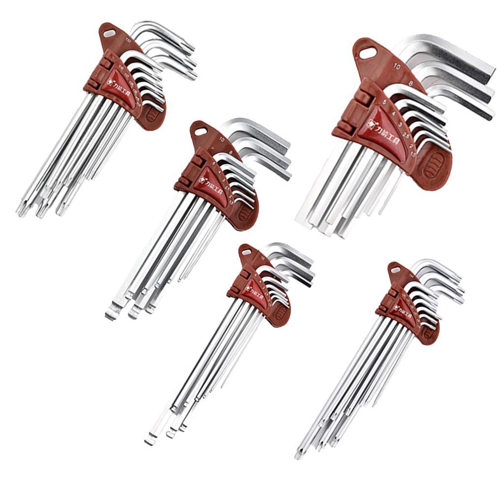 Steel L Handle Hex Key Allen Wrench Set Metric