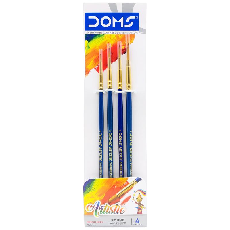 Bộ 4 Cây Cọ Vẽ Đầu Tròn - DOMS Artistic 8065