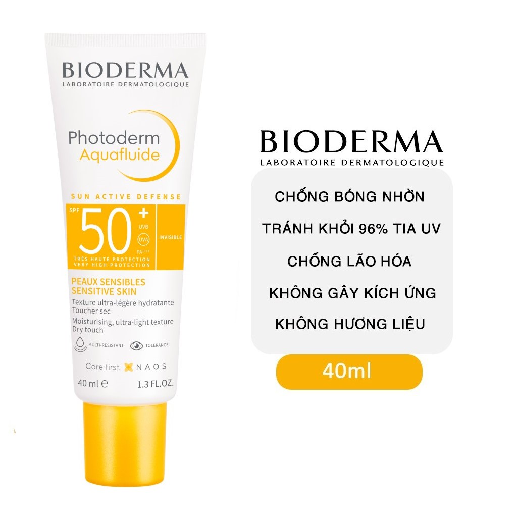 Kem chống nắng Bioderma Photoderm Aquafluide SPF50+ TẶNG mặt nạ Sexylook