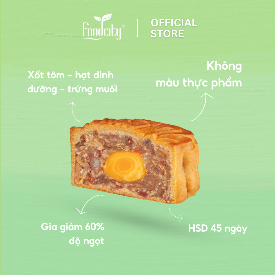[Dòng bánh mặn] Bánh trung thu xốt tôm Anh đào (Sakura) 1 trứng 150gr - FoodCity Việt Nam