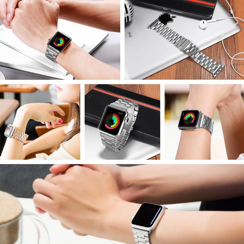Dây đeo thay thế chất liệu thép không gỉ kiểu dáng cổ điển cho Apple Watch 1 2 3 4 5 6 SE 7