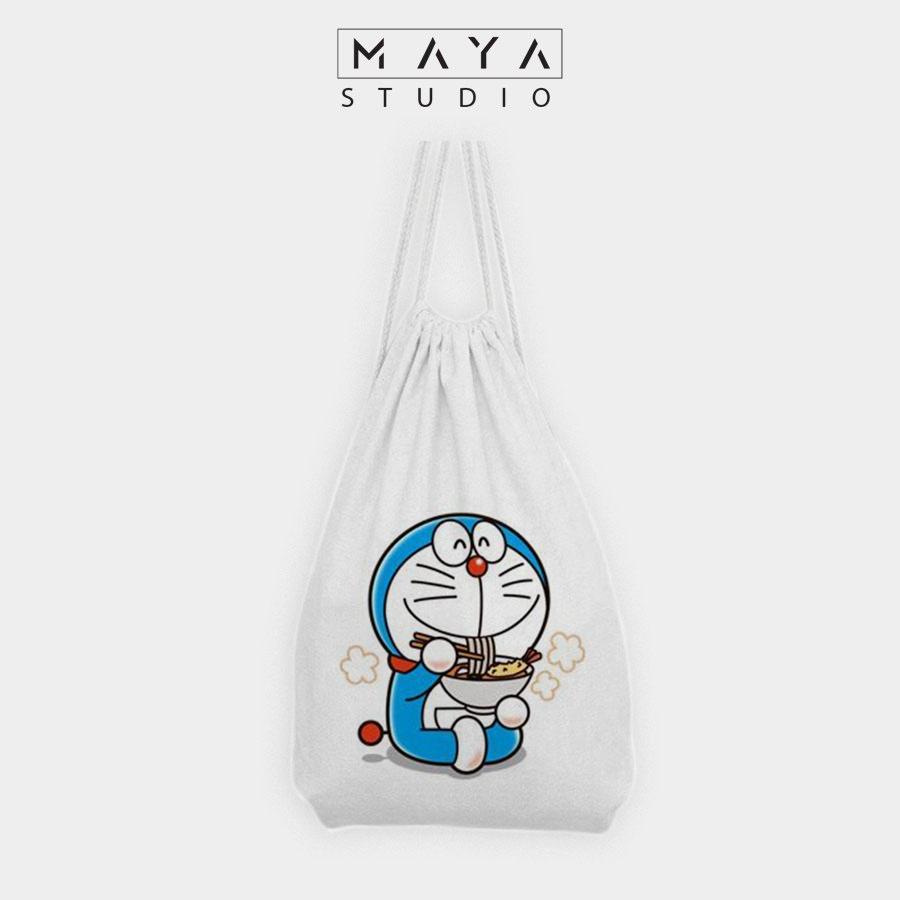 BALO RÚT MAYA vải Canvas đeo vai nhỏ xinh unisex họa tiết DOREMON cực đáng yêu