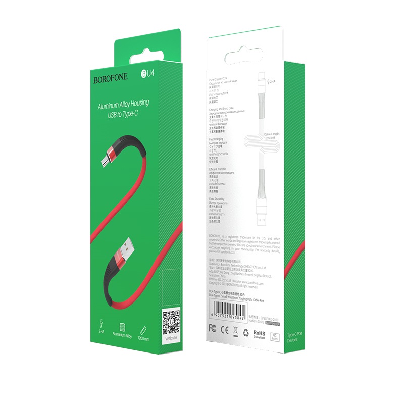 Dây Cáp Sạc BOROFONE BU4 Cổng Type C 1,2m - Hàng Chính Hãng