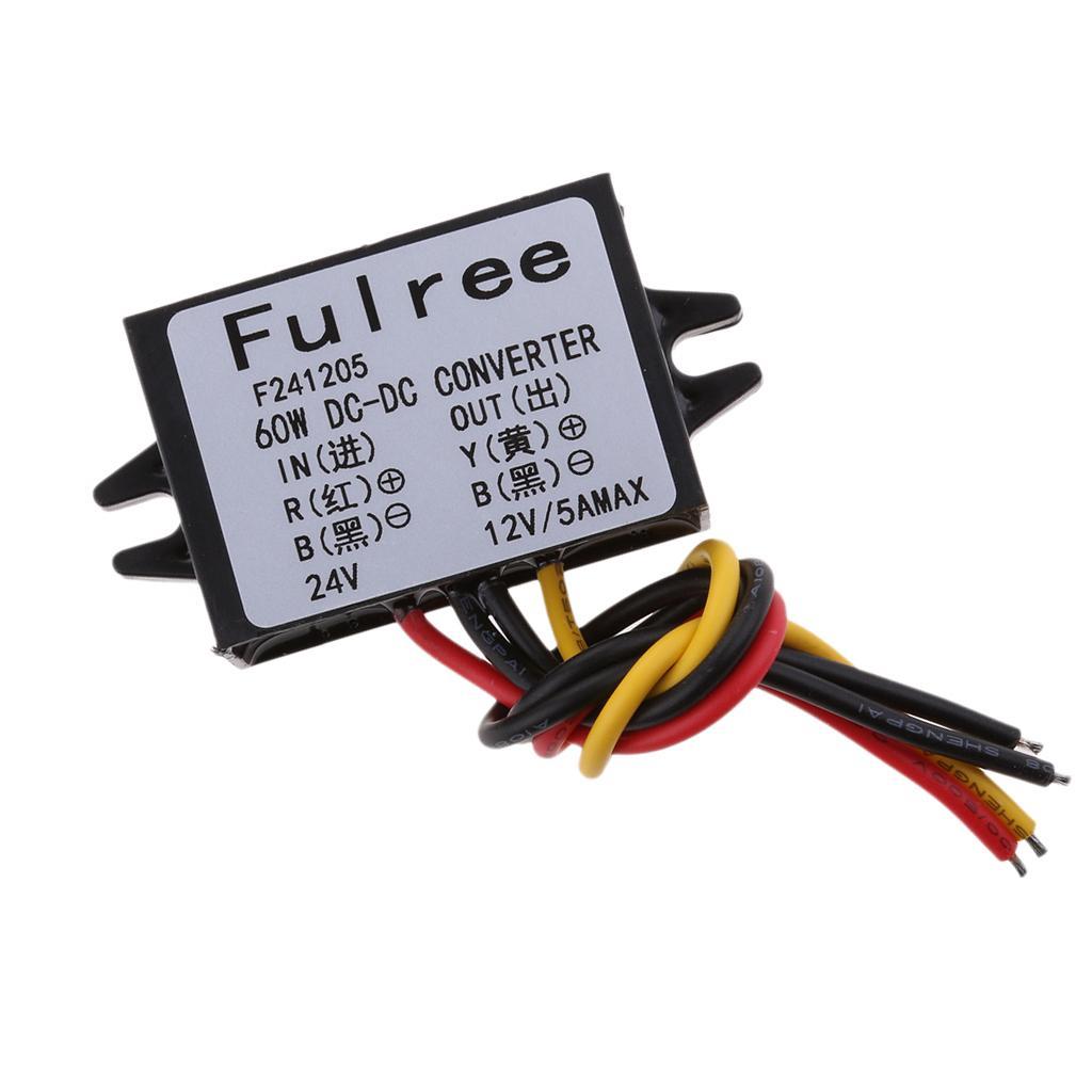 3-5pack DC Buck Voltage Converter 24V to 12V 5A Car Power Supply Module