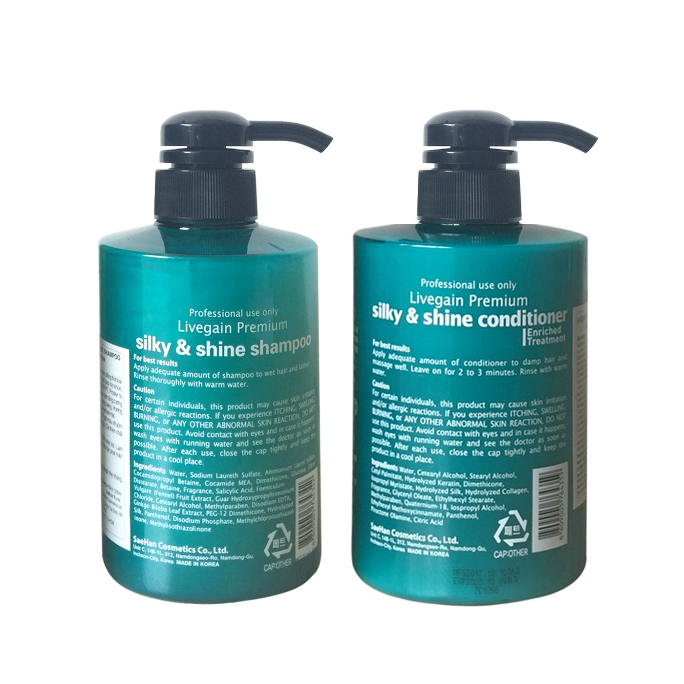 Bộ Gội + Xả Giữ Màu Nước Hoa Livegain Premium Silky & Shine Hàn Quốc
