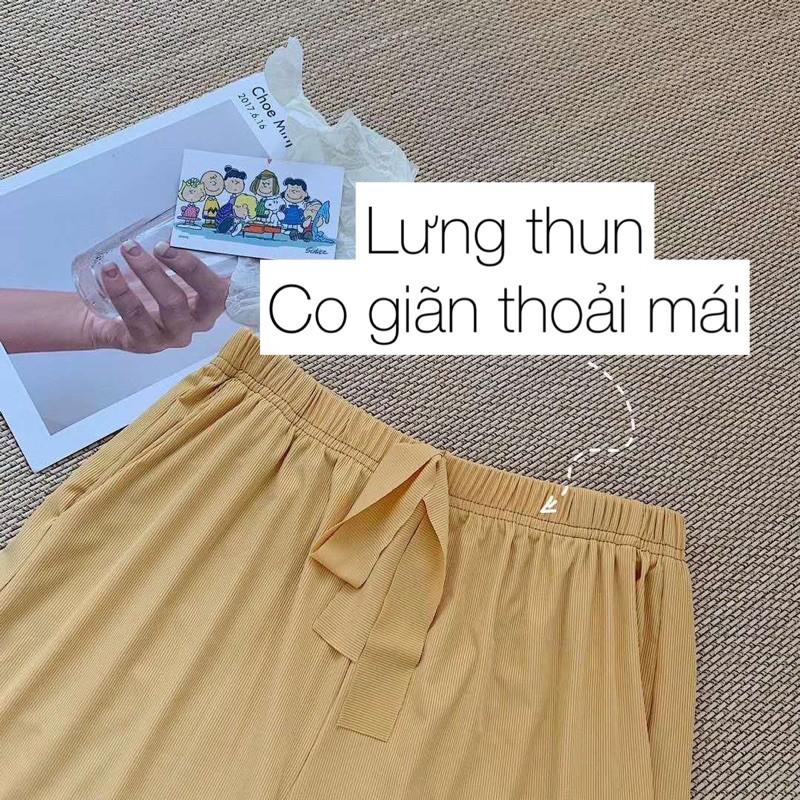 Đồ Bộ Mặc Nhà Thun Gân Tăm Đồ Bộ Ngủ Vải Thoáng Mát