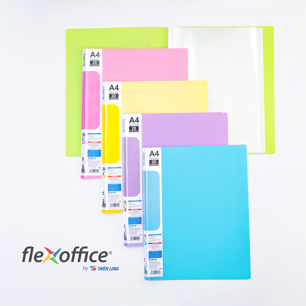 Bìa hồ sơ màu Pastel 20 lá nhựa PP Thiên Long Flexoffice FO-DB007/NĐ