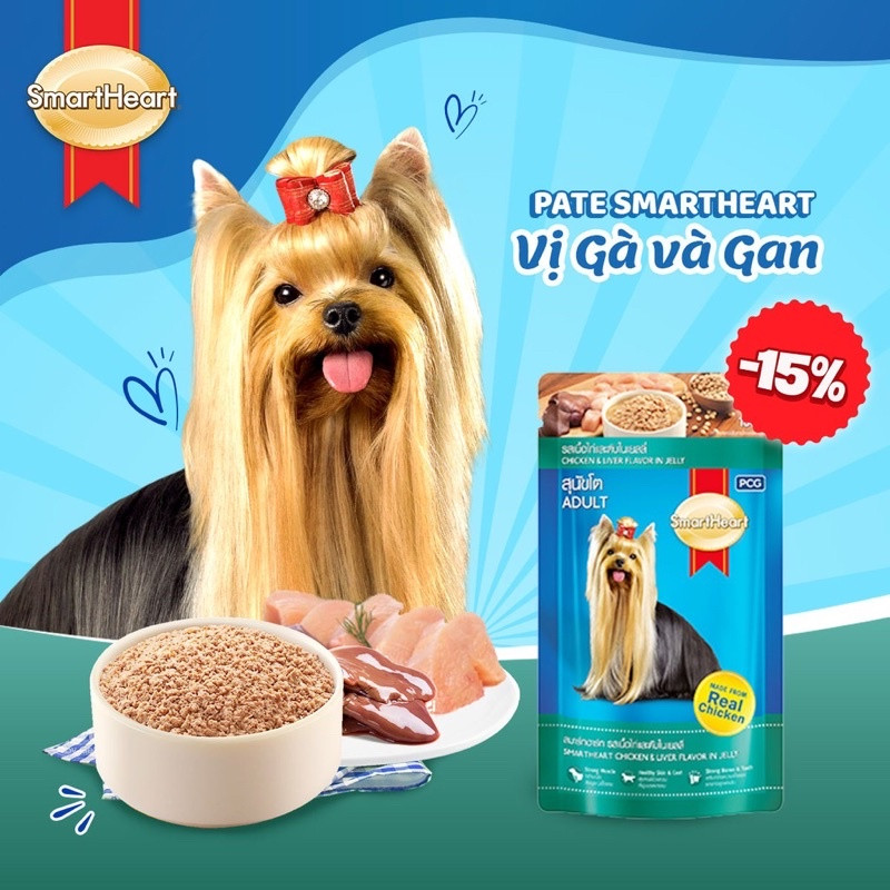 [Chính hãng] Pate cho chó Smarthead Adult và Puppy - Pate chó nhỏ và chó lớn các vị gói 130g