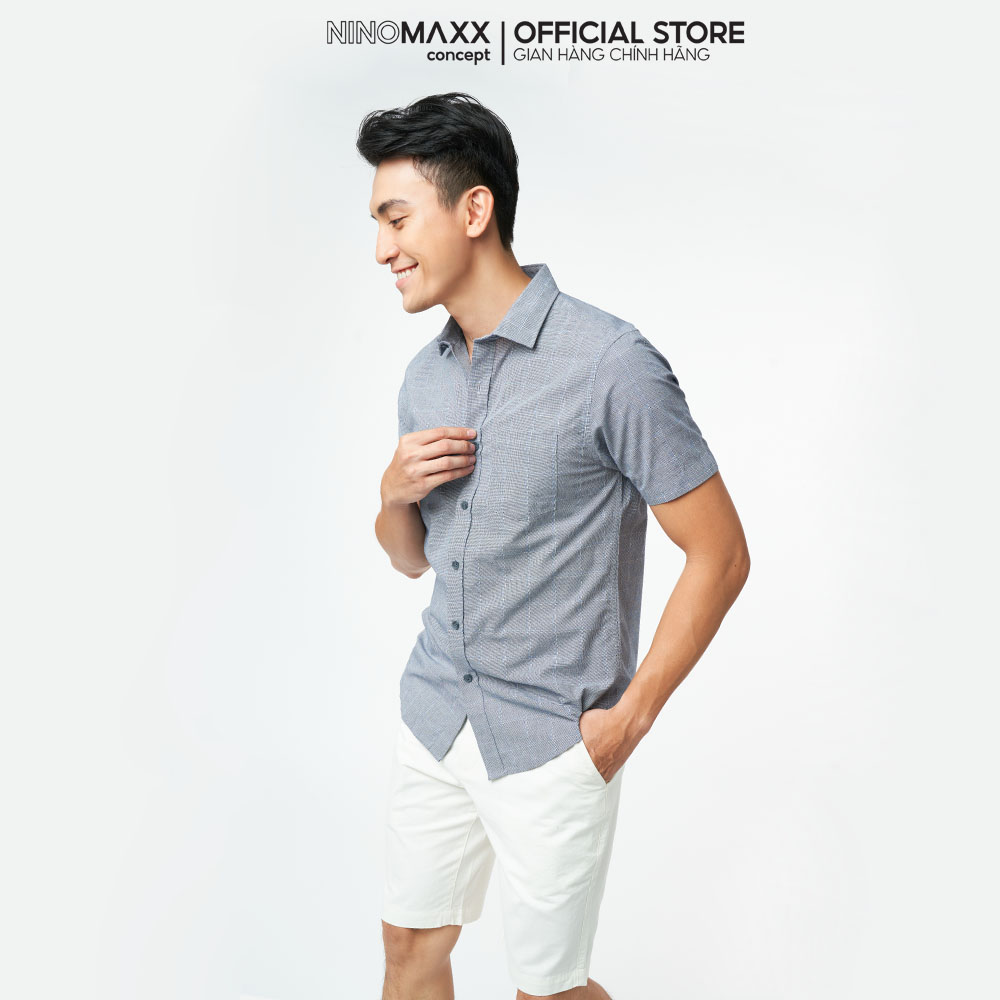 NIOMAXX Áo sơ mi caro Nam tay ngắn form Slim Fit 2101005