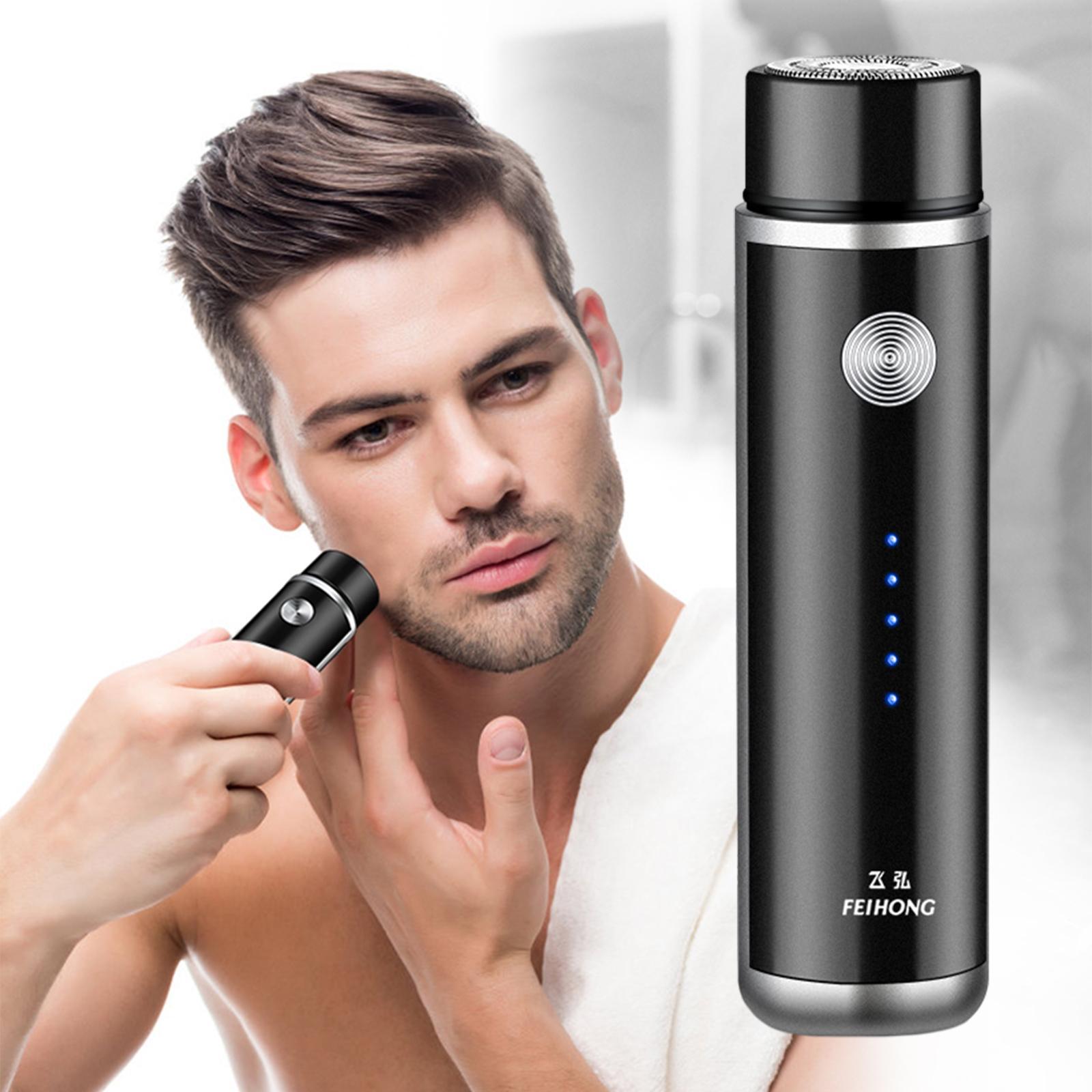 Men Mini Electric Shavers, Electric Razors with LED Indicator Shaving Machine Washable Rechargeable Shaving Razors for Travel Business Hotel