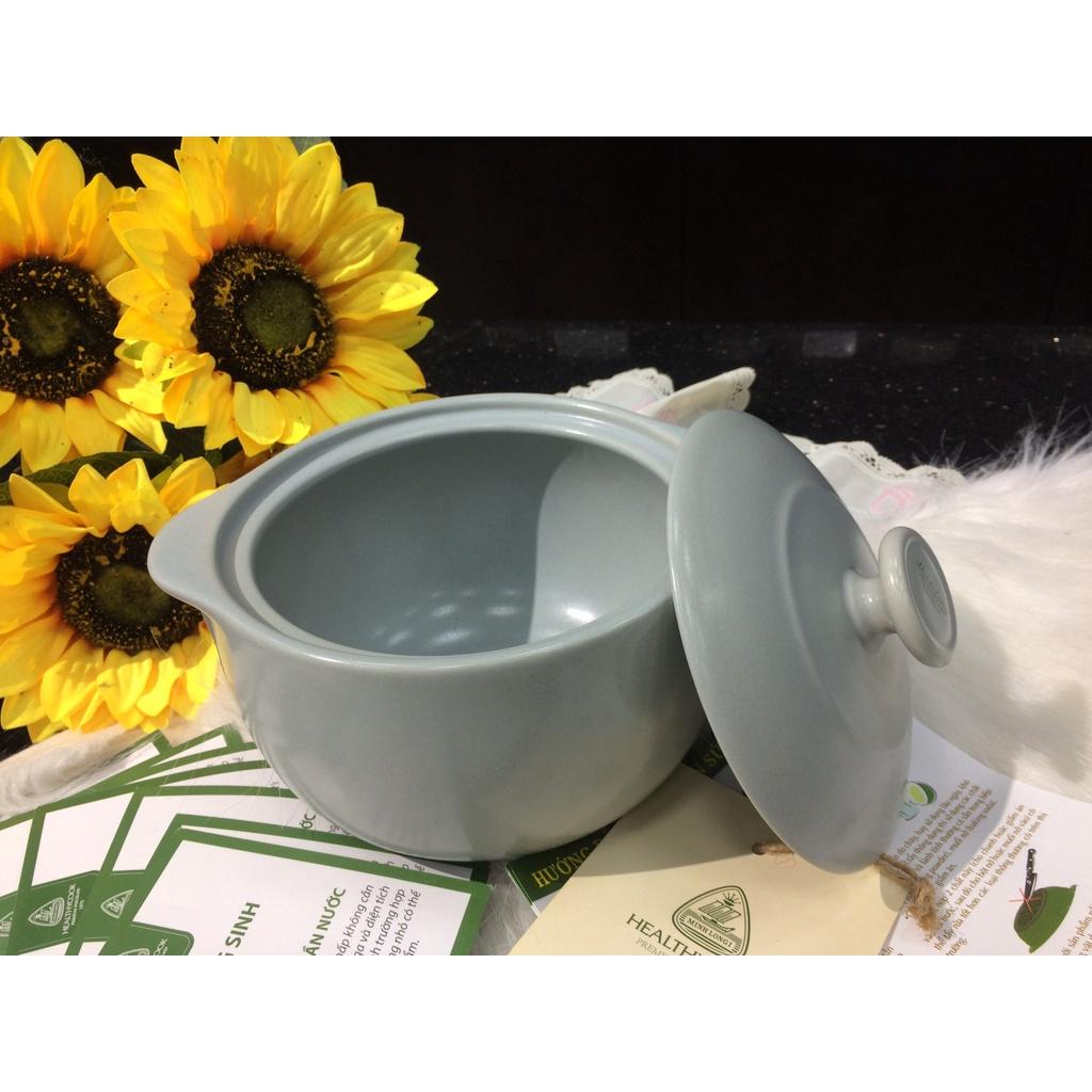 Nồi Sứ Dưỡng Sinh Minh Long Vesta_Màu Xám_, Dùng Cho Bếp Từ_Healthy cook