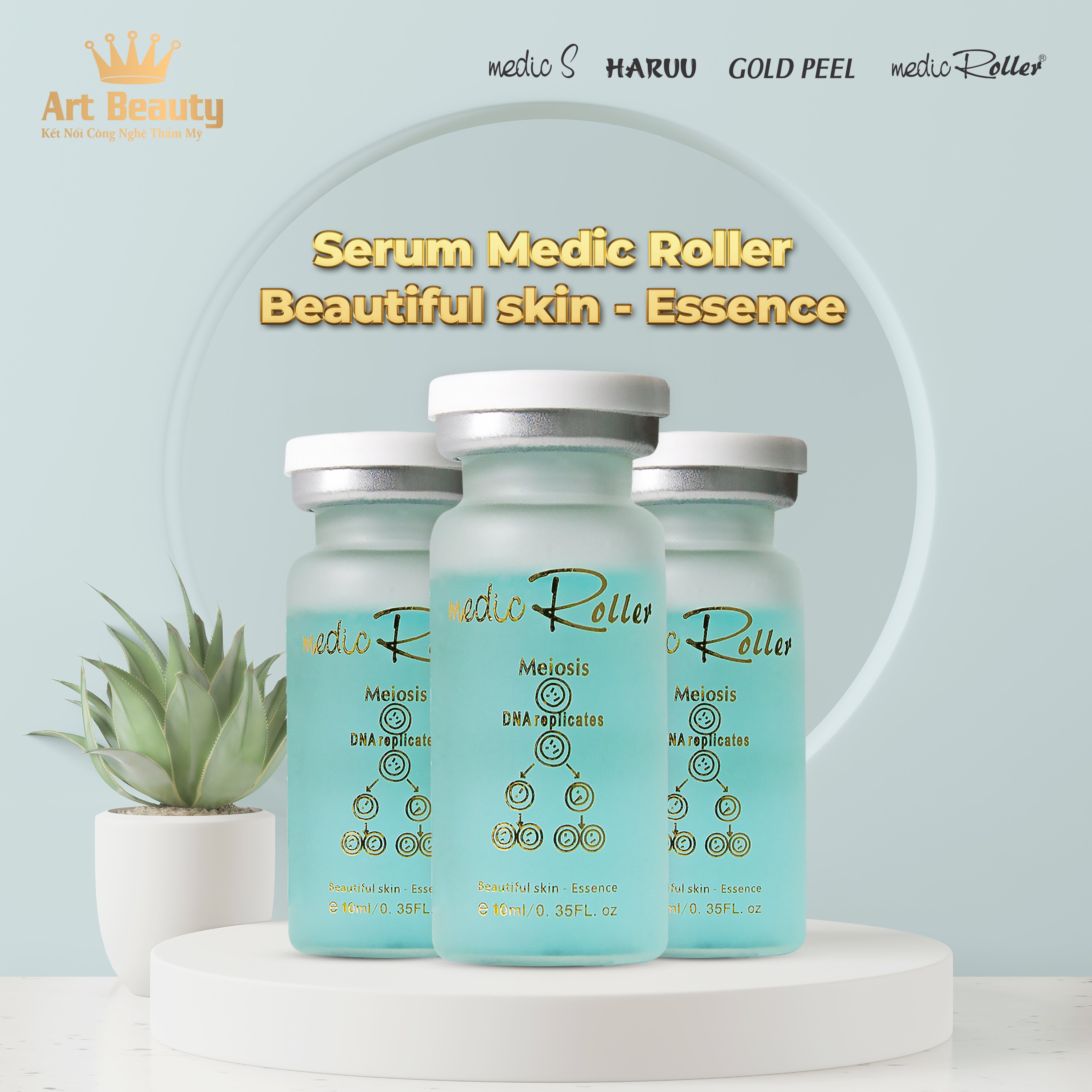 Serum làm mờ thâm nám, phục hồi da tổn thương, kháng khuẩn, đào thải độc tố, ngăn chặn sản sinh melanin, tăng sinh collagen giúp trẻ hóa, trắng sáng làn da Medic Roller Beautiful skin – Essence 10ml