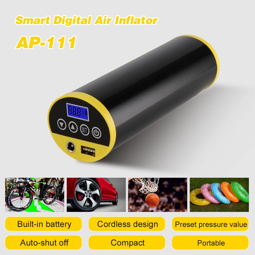 Rechargeable Digital Car Tire Pump Air Compressor Portable Mini Air Inflator Hand Held Tire Pump with Digital LCD LED