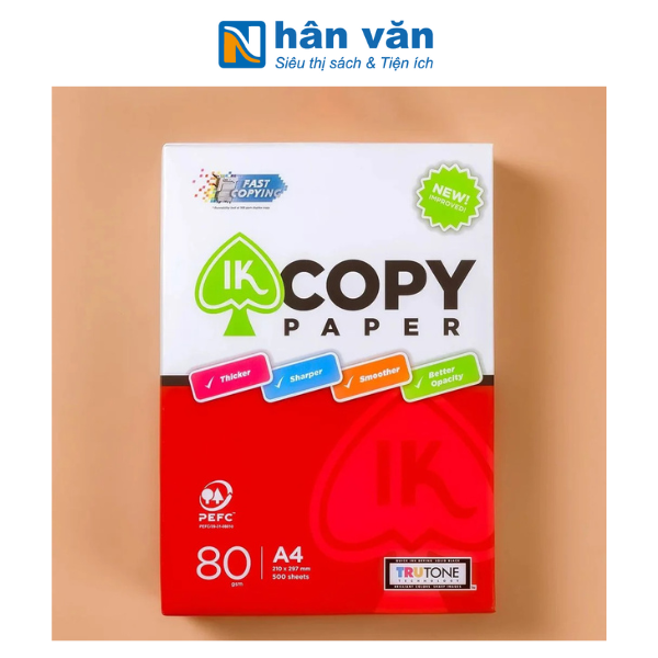 Giấy In, Giấy Photo A4 IK Copy - 500 Tờ - 80 gsm