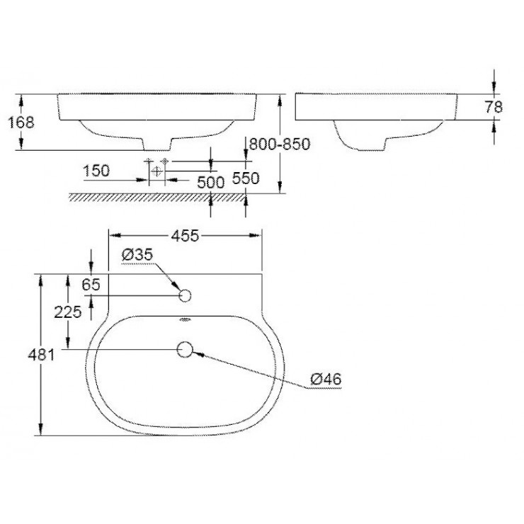 Chậu Rửa Mặt Lavabo Grohe 39291000 Eurocosmo Bán Âm