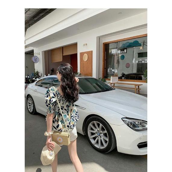 Áo sơ mi kiểu hoạ tiết babydoll siêu xinh