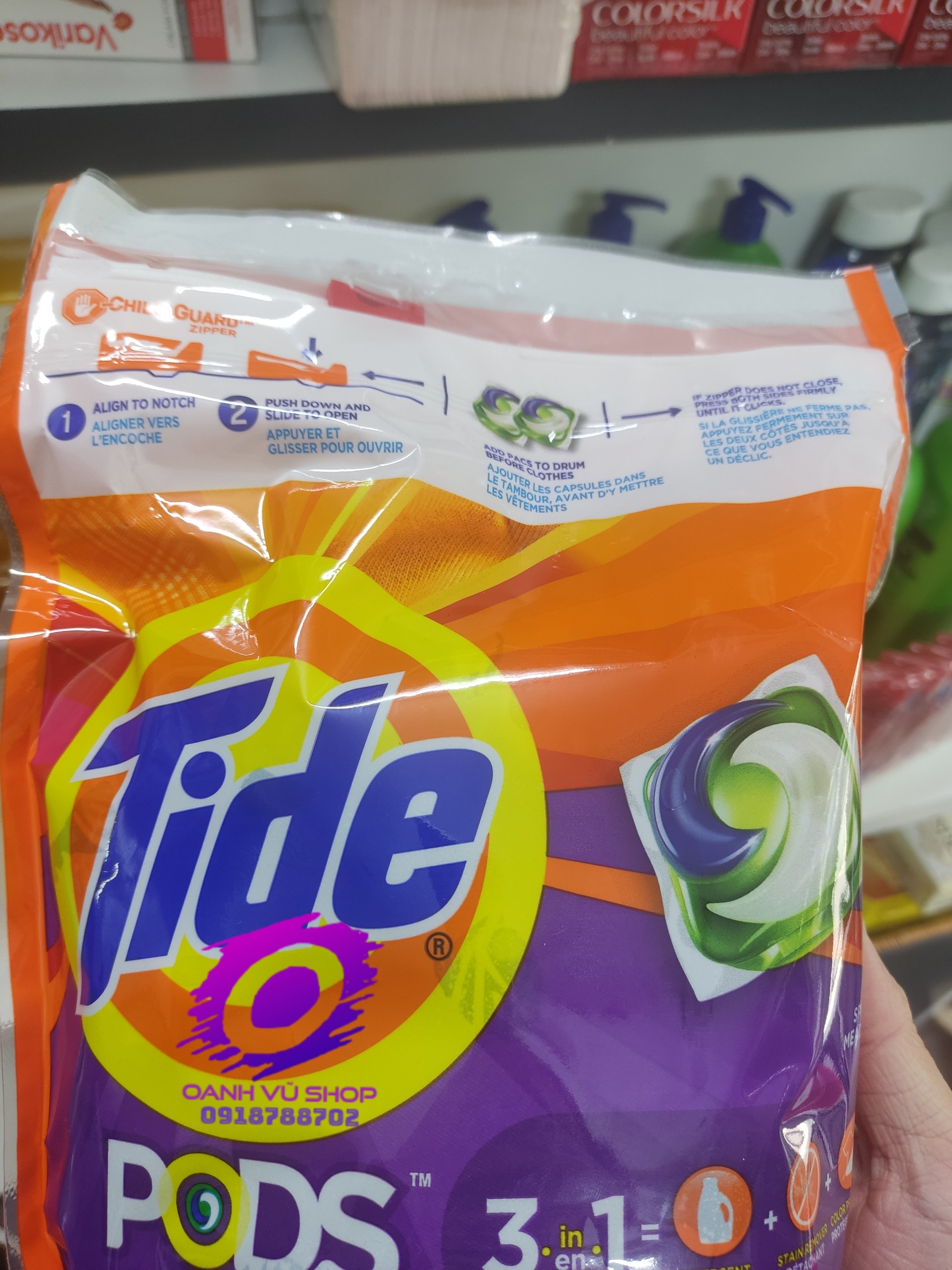 VIÊN GIẶT TIDE 3 IN 1 HƯƠNG SPRING MEADOW dạng túi 1.04kg