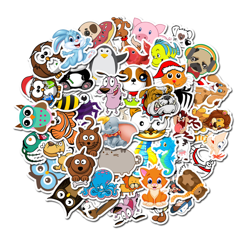 Set 30 Sticker động vật ảnh ép lụa