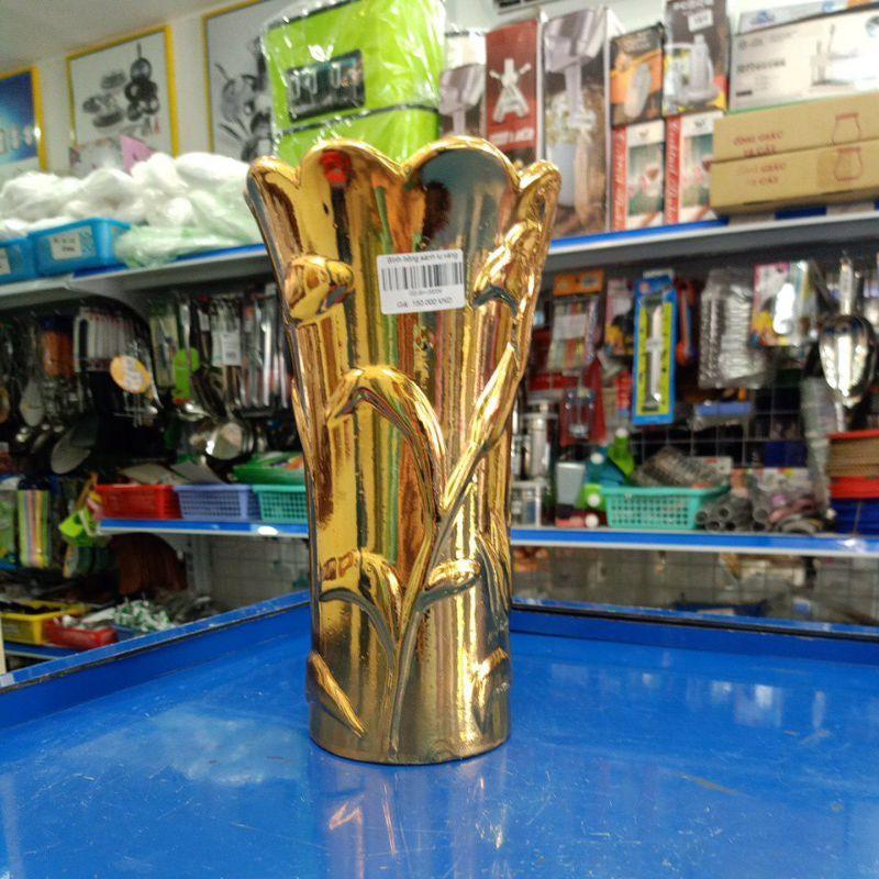 Bình bông sành lu vàng