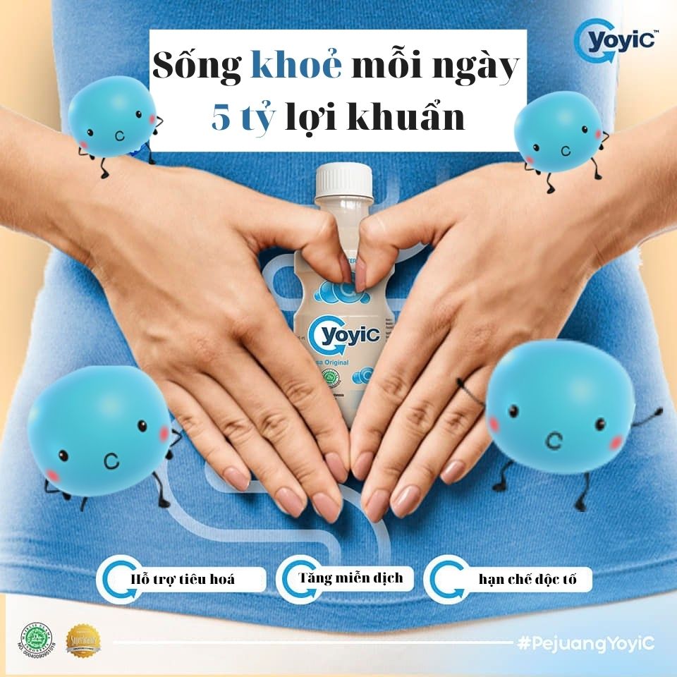 (Lốc 12 chai) Sữa Chua Uống YOYIC Lên Men Tự Nhiên Hỗ Trợ Tiêu Hoá 200ml - Vị Tự Nhiên